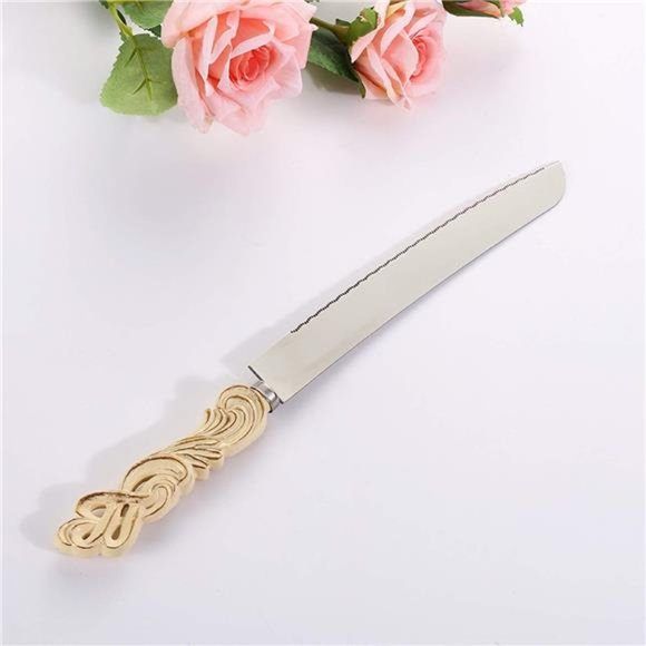 Vintage Style Wedding Cake Knife and Serving Set Wedding Cake Knife (Set of 2) - Picture 3 of 7